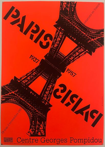 Roman CIESLEWICZ (1930-1996) 
1981 Silk-screened poster from the exhibition Paris,...