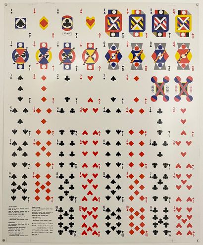 Kumi SUGAI (1919-1996) Planche de jeu de cartes 1972 Planche de jeu de cartes conçu...
