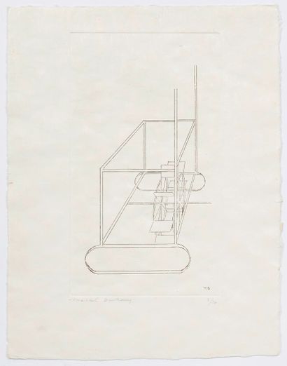 Marcel DUCHAMP (1887-1968) 
Le moulin à eau 1965-1966 Eau-forte sur papier japon...