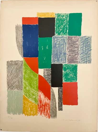 Sonia DELAUNAY (1885-1979) 
Rectangles of colors 1968 Lithograph colors on Arches...