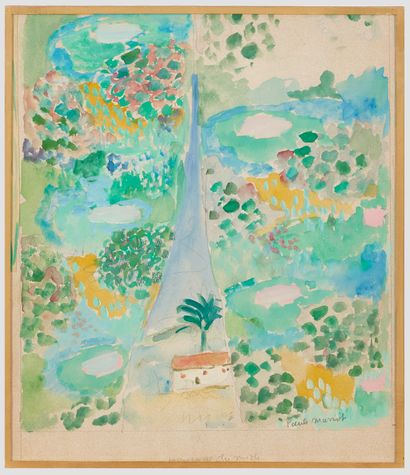 Paule MARROT (1902-1987) Paysage du midi Aquarelle et crayon sur papier

Signé en...
