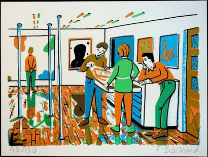 François Boisrond (né en 1959) 
La galerie de l’Atelier Frank Bordas 1992 Carte de...