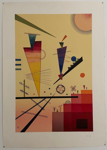 D’après Wassily KANDINSKY (1866-1944) 
Reproduction in lithography of a work of Kandinsky,...