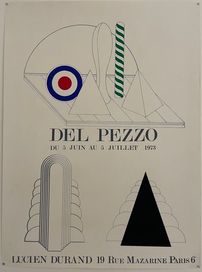 Lucio Del Pezzo (1933-2020) 1973 Lot of two silkscreened posters from the exhibition...