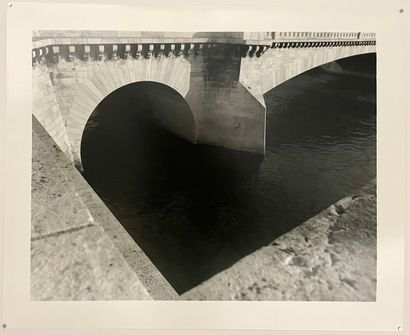 Louis STETTNER (1922-2016) The Seine - Carrousel Bridge 1991 Black and white silver...
