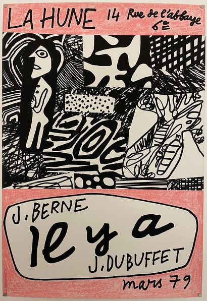 Jean Dubuffet (1901-1985) 
1979 Affiche sérigraphiée de l’exposition Dubuffet, Il...
