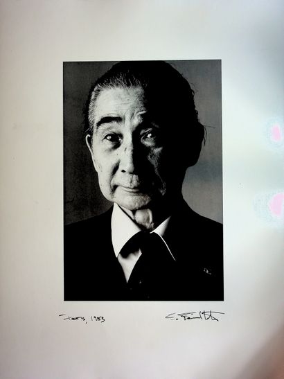 Eric FEINBLATT 
Portrait of the architect Kenzo Tange 1983 Black and white silver...
