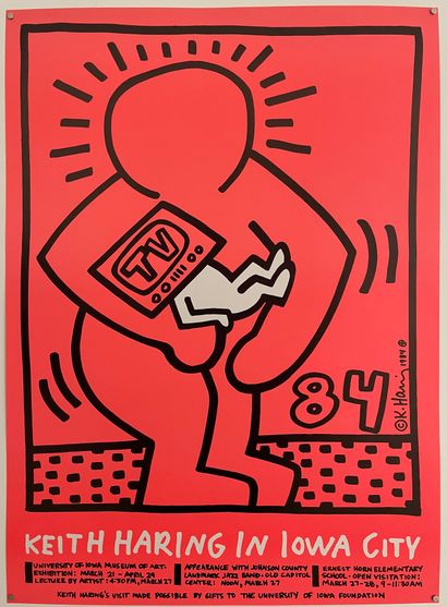 Keith Haring (1958-1990) 
1984 Poster for the exhibition Keith Haring in Iowa City,...
