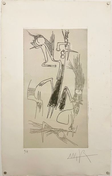 Wilfredo LAM (1902-1982) 
Engraving on paper




Signed lower right, justified EA...