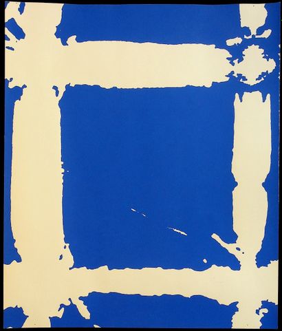 Simon HANTAI (1922-2008) Small blue silkscreen 25 x 21 cm Condition report : Very...