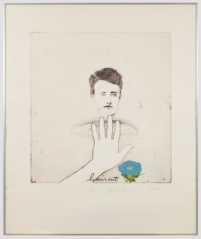 Jim DINE (né en 1935) 
Brown Haircut - Portrait of Rimbaud 1972 Offset, etching and...