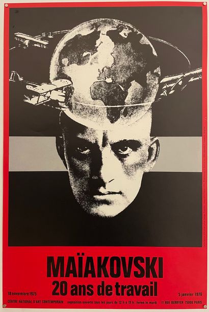 Roman CIESLEWICZ (1930-1996) 
1975 Affiche pour l'exposition Maiakovski, 20 ans de...