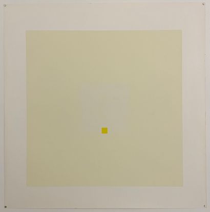 D’après Josef ALBERS (1888-1976) 
Sérigraphie dans les tonalités de jaune 68 x 67.5...