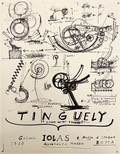 Jean TINGUELY (1925-1991) 1967 Affiche de l’exposition Jean Tinguely à la galerie...