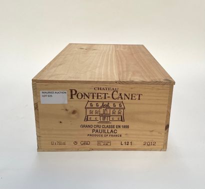 12 bouteilles Pontet Canet Pontet Canet 2012 Pauillac, 5ème cru classé Provenance...