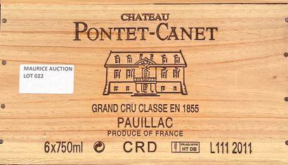 6 bouteilles Pontet Canet Pontet Canet 2011 Pauillac, 5ème cru classé Provenance...
