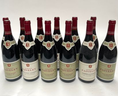 12 bouteilles Assortiment de 1ers crus en Côte de Nuits Assortment of 1st growths...