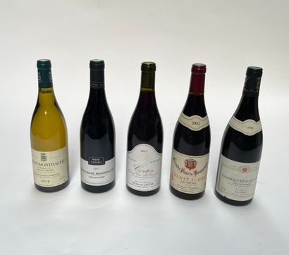 5 bouteilles Assortiment de Bourgogne Assortment of Burgundy MIX Provenance : 1 x...