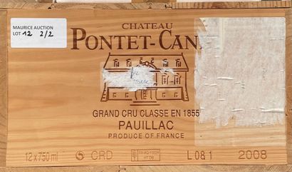 18 bouteilles Pontet Canet Pontet Canet 2008 Pauillac, 5ème cru classé Provenance...