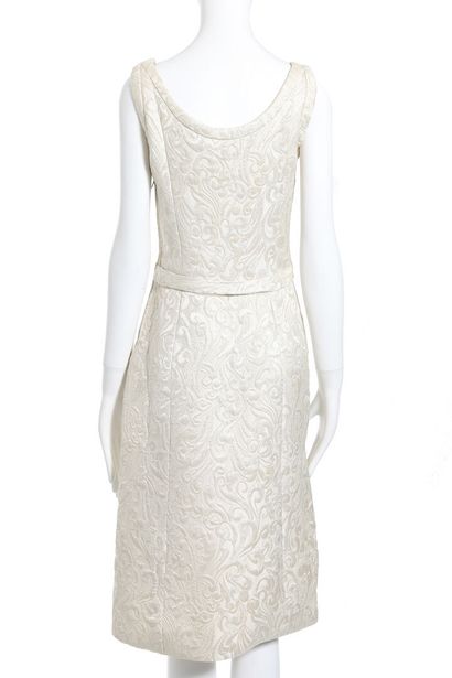 Pierre BALMAIN Pierre Balmain couture ivory brocatelle evening ensemble, circa 1965,

A...