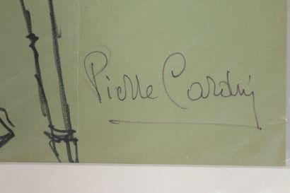 PIERRE CARDIN Croquis de mode de Pierre Cardin pour un costume futuriste "Cosmos",...