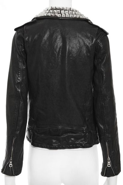 BALMAIN A Balmain studded black leather jacket, modern.

A Balmain studded black...
