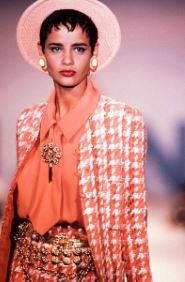 CHANEL A Chanel couture three-piece ensemble, Spring-Summer 1989 + Chanel Shell earrings

A...
