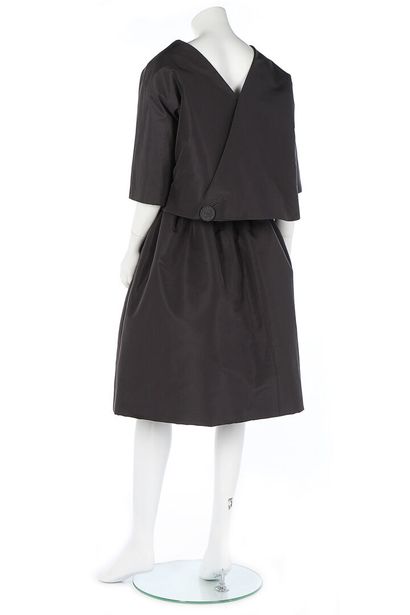 GIVENCHY A Givenchy black silk dinner dress, late 1950s,

A Givenchy couture black...