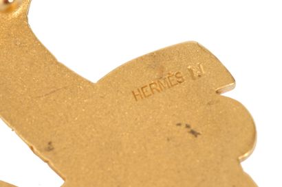 HERMES Une ceinture réversible Hermès en cuir avec boucle lézard doré, 1997,

An...