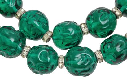 DIOR Christian Dior double strand green bead necklace, 1960

A Christian Dior double...