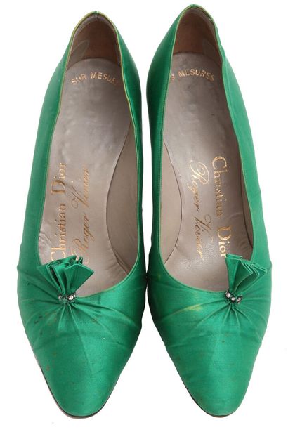 A pair of Christian Dior by Roger Vivier shoes, 1959 stamped in gold "Christian Dior...