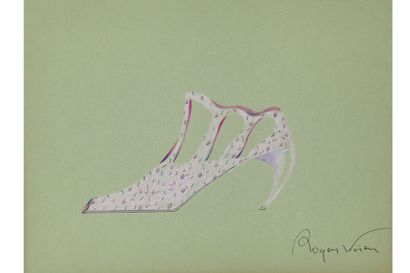 null Deux croquis de chaussures Roger Vivier Dior,

Two Roger Vivier Dior shoe sketches,

signed,...