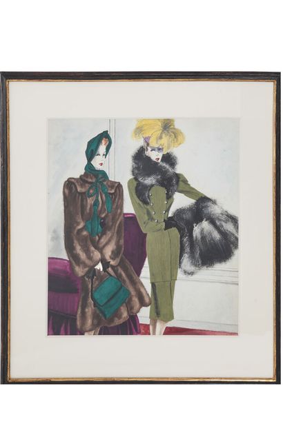 Léon BENIGNI Croquis de mode de Leon Benigni, "Deux Elégantes", années 1940

A Leon...