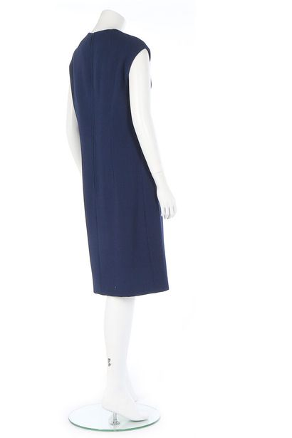 BALENCIAGA A Balenciaga couture navy wool crêpe shift dress, Autumn-Winter 1966-67,

A...