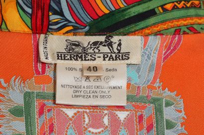 HERMES An Hermès silk blouse in 'Cuir de Desert' print by Françoise De La Perriere,...