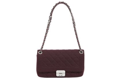 CHANEL A Chanel aubergine-purple quilted jersey flap bag, 2014-15,

A Chanel aubergine-purple...