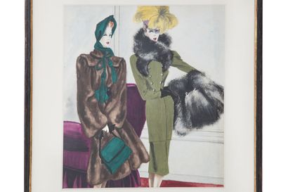 Léon BENIGNI A Leon Benigni fashion sketch, 'Deux Elegantes', 1940s

A Leon Benigni...