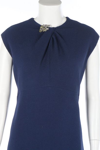 BALENCIAGA A Balenciaga couture navy wool crêpe shift dress, Autumn-Winter 1966-67,

A...