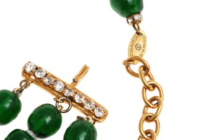 CHANEL An important Chanel emerald-green demi-parure, 1985,

An important Chanel...