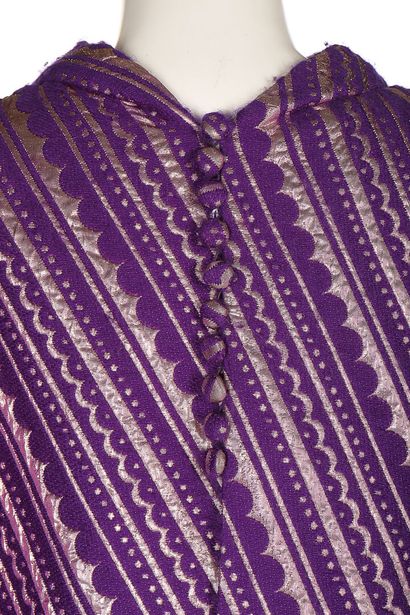 Pedro Rodríguez Pedro Rodriguez purple wool and silver brocatelle evening ensemble,...