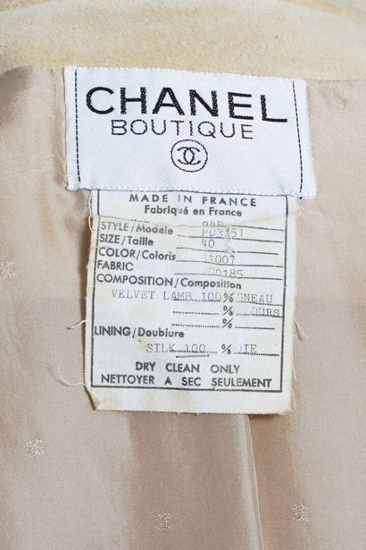 CHANEL A Chanel buff suede cropped jacket, Spring-Summer 1994,

A Chanel buff suede...