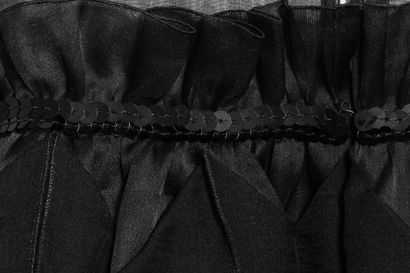 CHANEL 
A Chanel black organza evening gown, modern.





A Chanel tiered black organza...