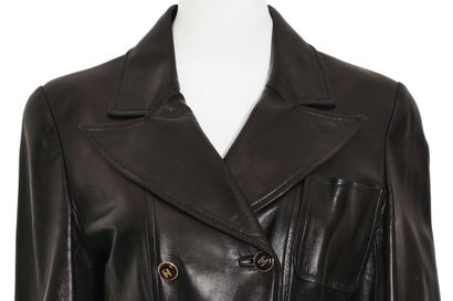 CHANEL Chanel black lambskin leather double-breasted jacket, Autumn-Winter 1995-96,

A...