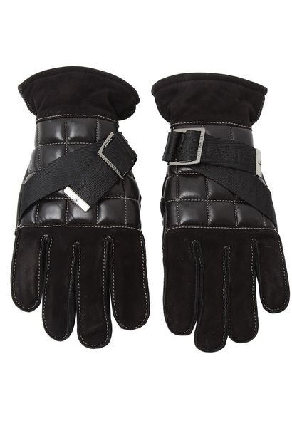 CHANEL Une paire de gants de ski Chanel en cuir agneau noir matelassé, moderne

A...