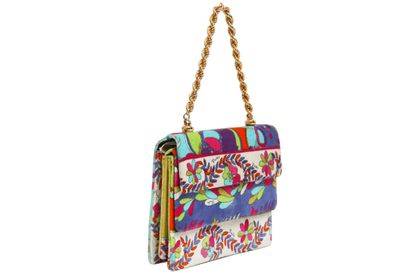 PUCCI Pucci printed velvet bag, 1960s with two interior satin lined compartments,...