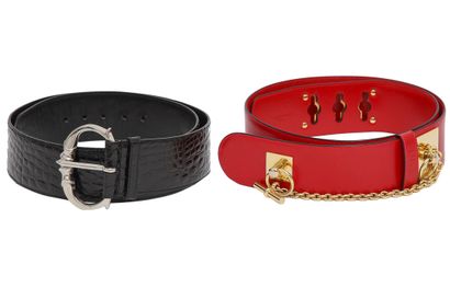 CELINE A Celine red leather belt, 1990s

A Celine red leather belt, 1990s

stamped,...