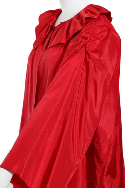 DIOR A Christian Dior London red taffeta evening coat, 1970s,

A Christian Dior London...