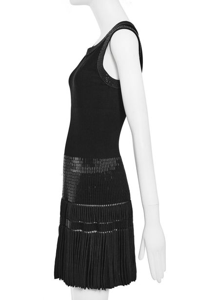 ALAÏA A black beaded knitted silk-viscose blend dress by Azzedine Alaïa, circa 2010.

An...
