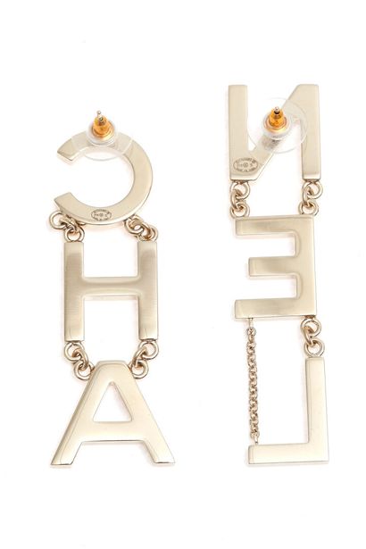 CHANEL A pair of Chanel metal 'letter' earrings, Spring-Summer 2019 ready-to-wear.

A...