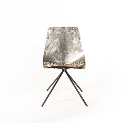 TRAVAIL ITALIEN ANNEES 70 Aluminum and metal chair

Seat fabric with zebra pattern

Rinaldi...